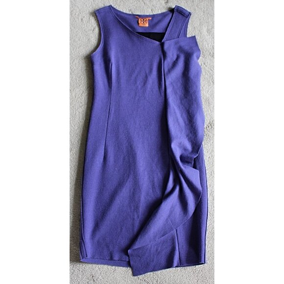 Tory Burch - Taletta Boiled Wool Ruffle Dress - Purple - Small - Picture 8 of 11